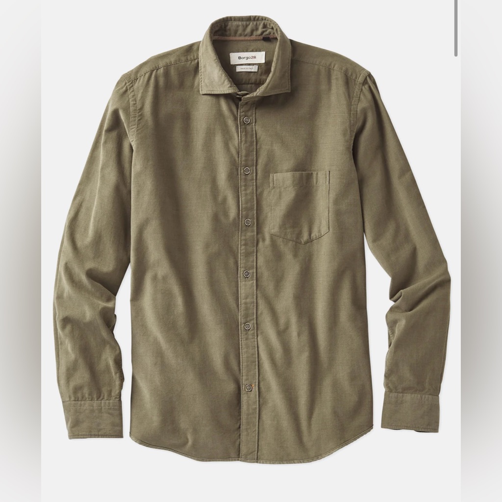Fine Wale Corduroy Long Sleeve Sport Shirt - Small